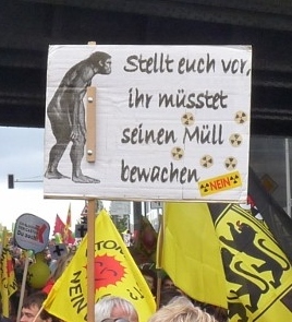 Plakat mit Neandertaler Wollt Ihr seinen Müll bewachen